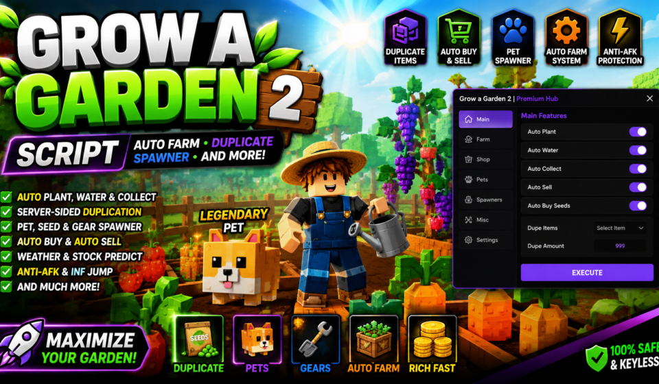 Grow a Garden 2 Script Top Pet Spawner, Seed Duplication Tools 2026