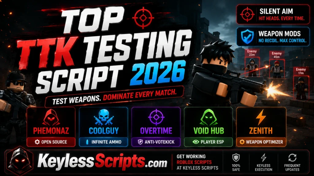 Top TTK Testing Script 2026, Silent Aim, Weapon Mods