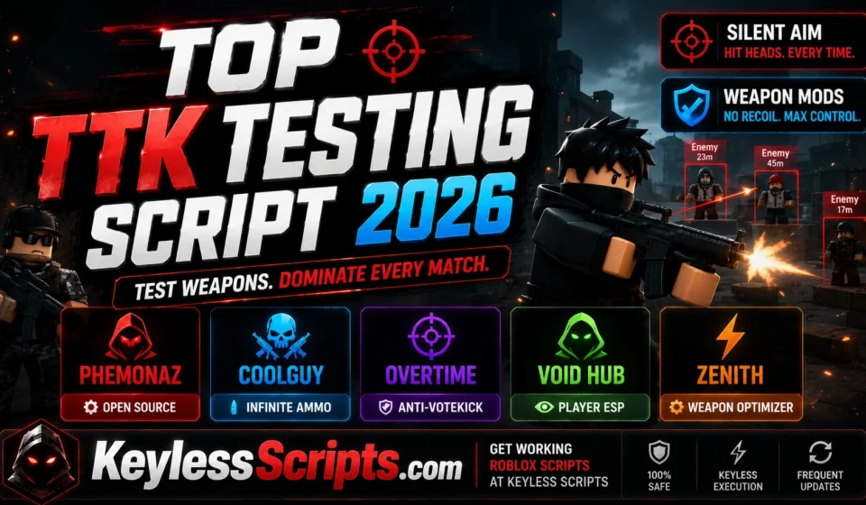 Top TTK Testing Script 2026, Silent Aim, Weapon Mods