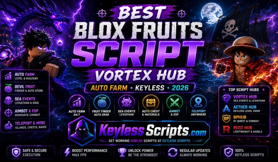 Best Blox Fruits Script Vortex Hub Auto Farm Keyless 2026