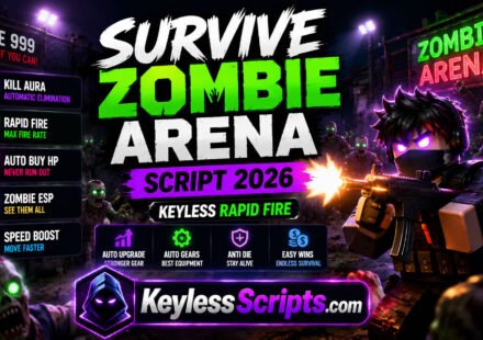 Best Survive Zombie Arena Script 2026, Keyless Rapid Fire