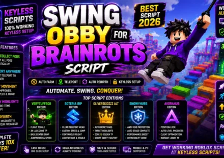 best swing obby for brainrots script 2026 auto farm keyless setup
