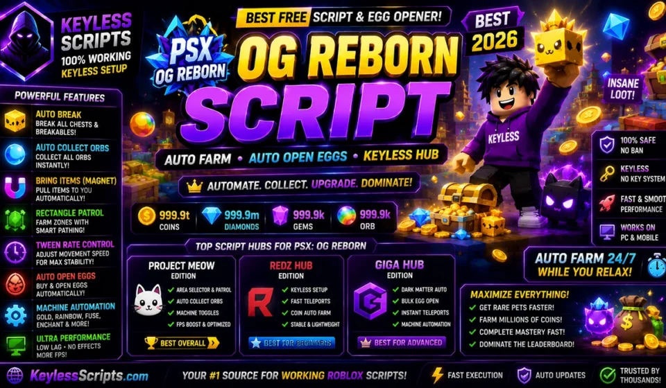 OG Reborn Script Top Auto Farm, Keyless Project Meow 2026