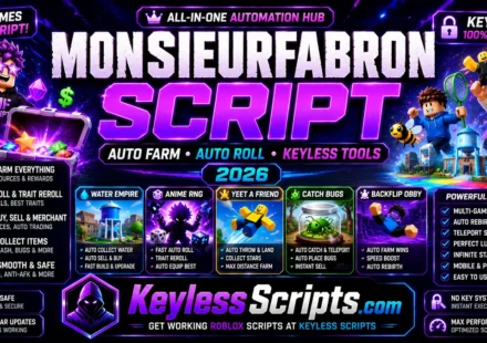 Advance through your favorite simulators instantly. Get the best Roblox MonsieurFabron Script of 2026 featuring anti-AFK modes and automatic quest systems.