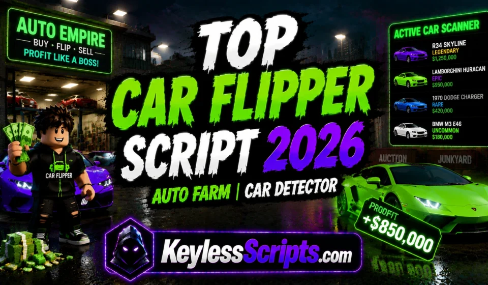 Top Car Flipper Script 2026, Auto Farm, Car Detector