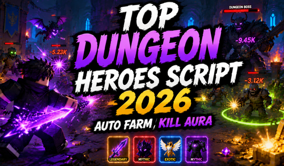 Top Dungeon Heroes Script 2026, AcidHub, Pet Attack