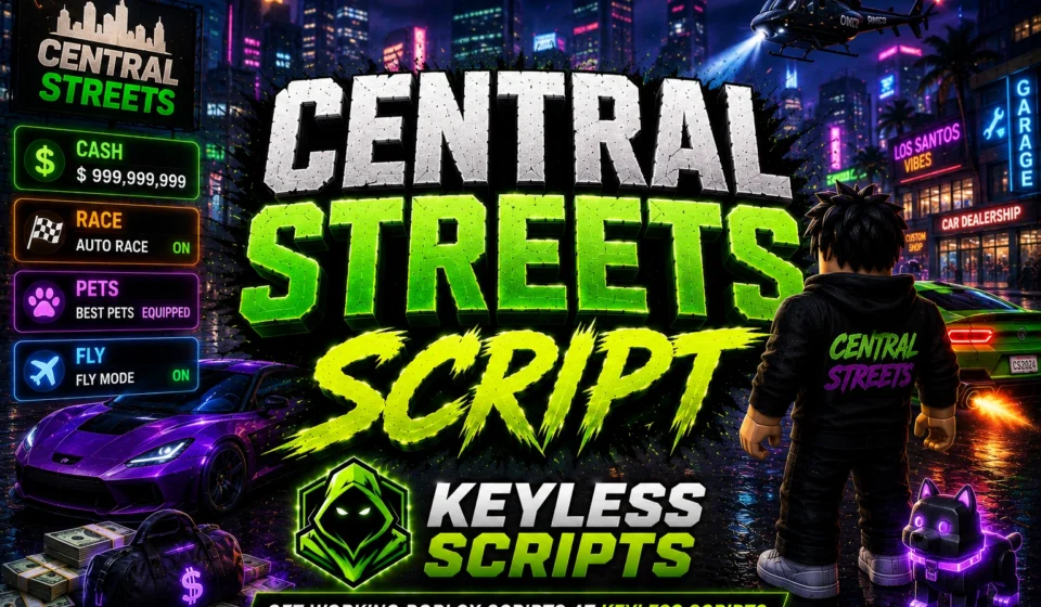 Top Central Streets Script, Money, Race, Pets, Speed