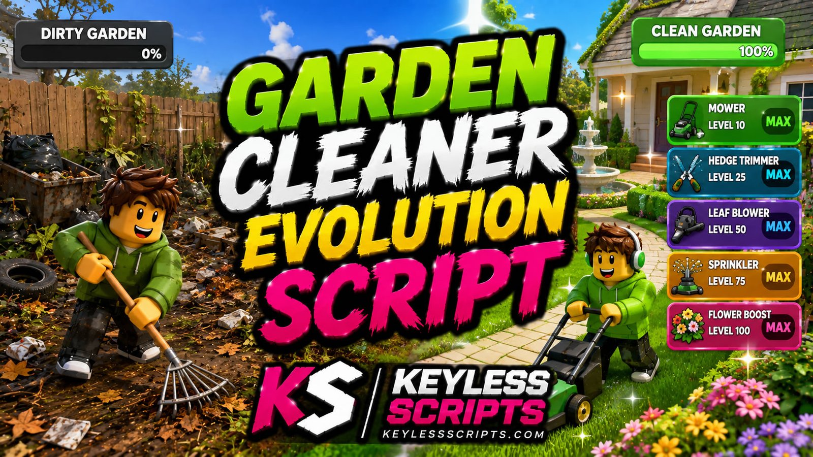 Best Garden Cleaner Evolution Script Loadstrings for Auto Farm